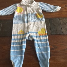 Vintage 80 s Health Tex GS6-021 Baby Duck Sleeper Large Footed Snaps -1 Owner