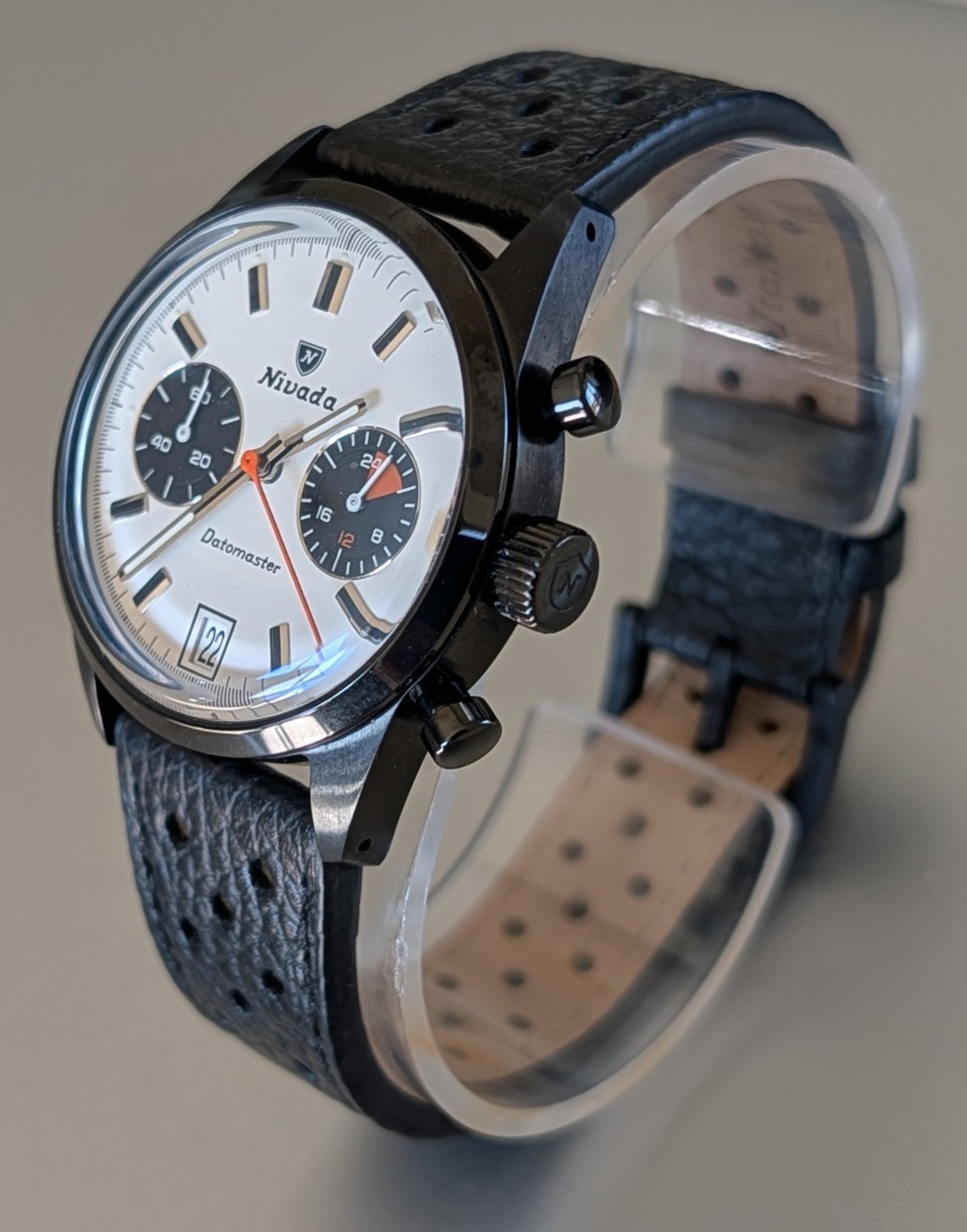 NIVADA GRENCHEN BLACK DATOMASTER CHRONOGRAPH WATC… - image 4
