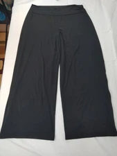 AB Studio Womens Black Polyester Spandex Stretch Elastic Waist Dress Pants Sz XL