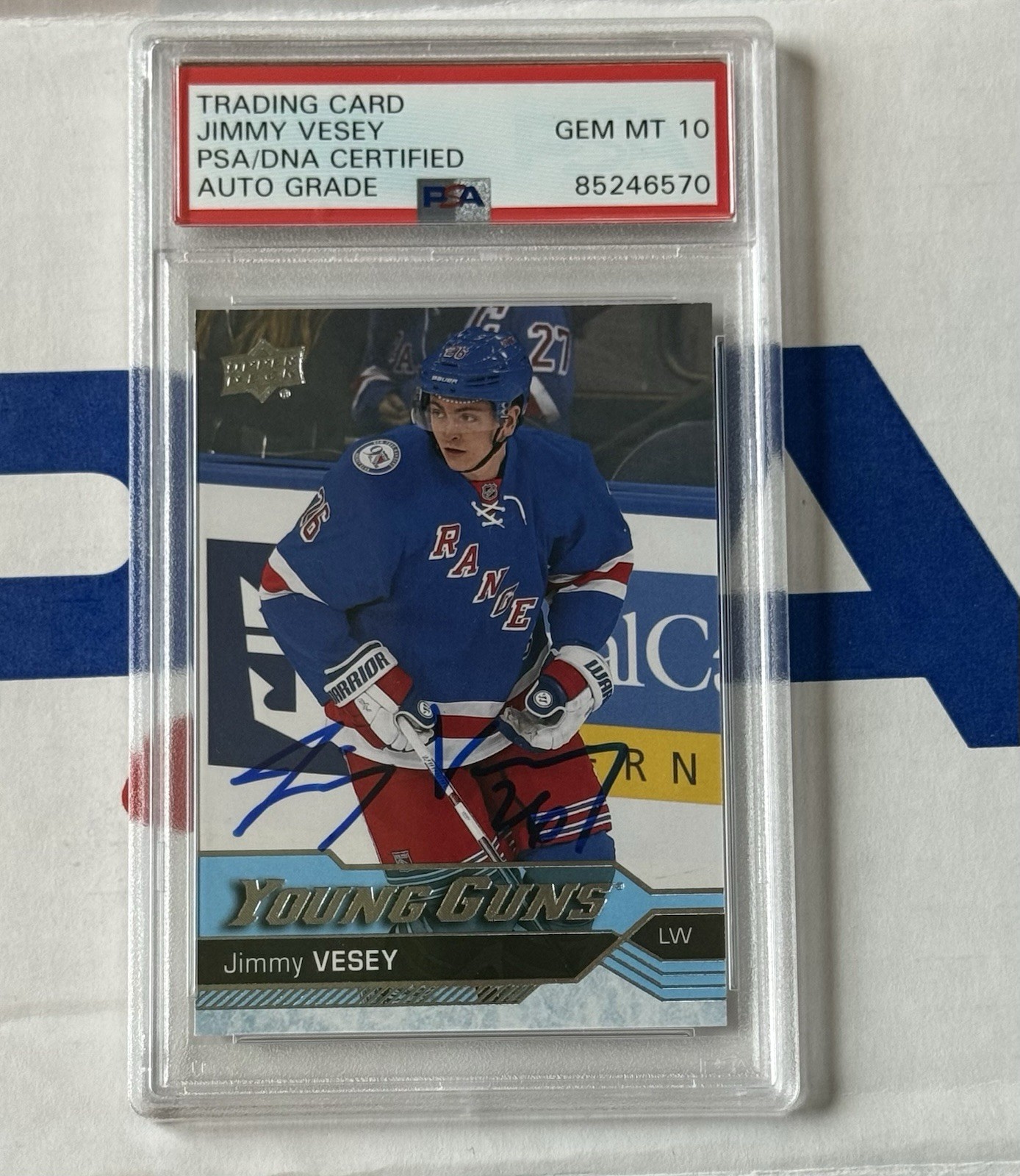 Jimmy Vesey Autograph Signed 2016 Young Guns Rookie Card - PSA 10 Auto Grade 1
