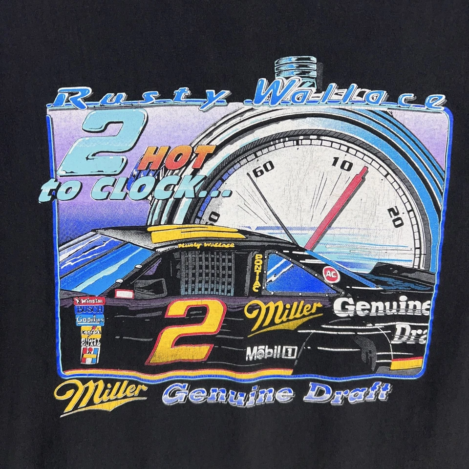 Camisa De Colección Rusty Wallace Para Hombres Grande Puntada Única NASCAR Racing Miller Años 90 Foto 2 de 4