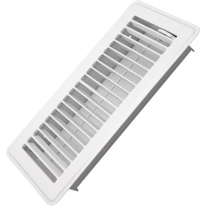Heavy Duty Steel Walkable Floor Register Vent Cover Metal World - White