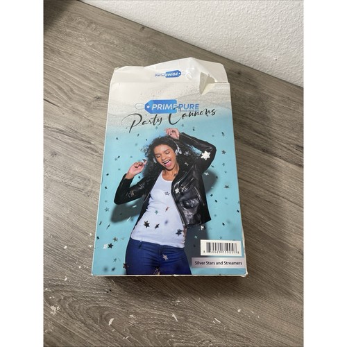 PrimePure Party Cannons Silver Stars and Streamers - Pack of 3 Unused Poppers