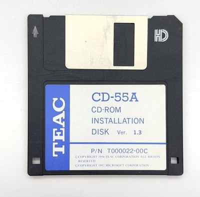 TEAC CD-55A CD-ROM 3.5  Floppy Installation Disk Ver 1.3 Microsoft Vintage 1994