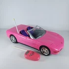 Barbie Remote Control Convertible Pink Corvette Car With Remote Vintage 2001