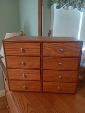 Organizador de escritorio de almacenamiento de madera con 8 cajones