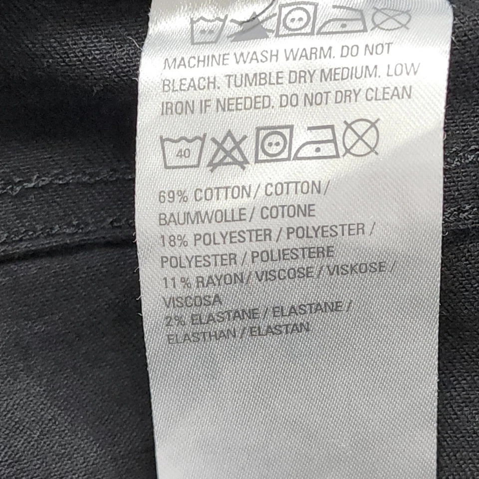 D&Co. Denim & Company Jeans Womens 14 Black High Rise Flare Leg Faux Zip Pull On - Image 4 of 4