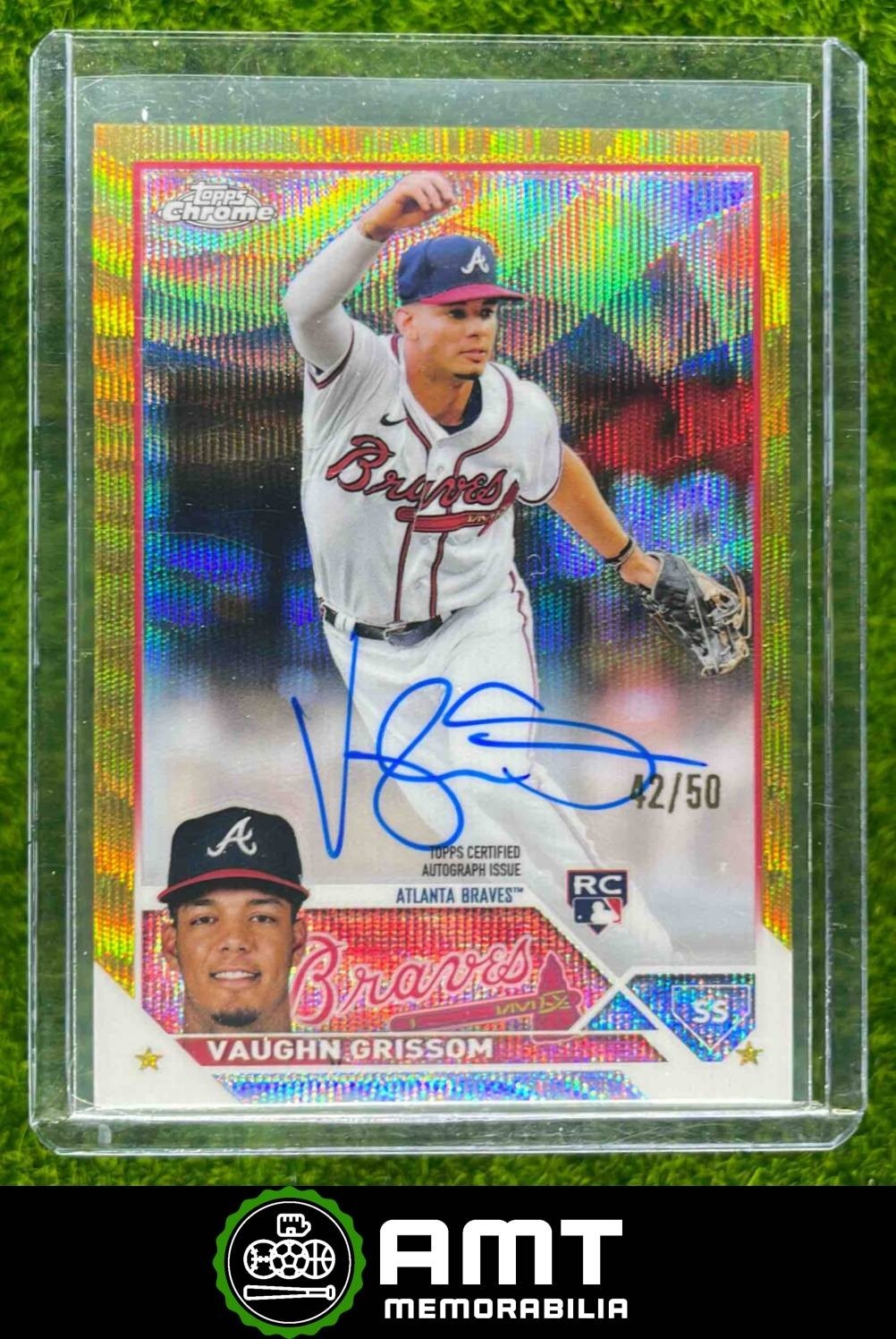 Vaughn Grissom RC 2023 Topps Chrome 42/50 Rookie Auto Gold Wave Braves #RA-VG