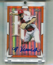 AJ VUKOVICH 2019 LEAF METAL ORANGE AUTOGRAPH CARD /2 8234T