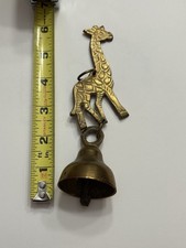 Brass Giraffe Bell Statue Knick Knack Animal 