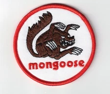 Mongoose Bicycles Red 4in Embroidered Iron / Sew-On Patches
