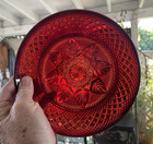 Eight Cristal D'Arques Durand Ruby Red Crystal 8" Salad/lunch Plates Free Ship