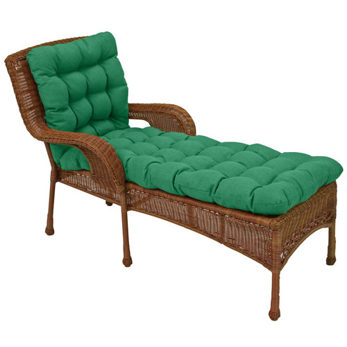 Indoor/Outdoor Tufted Chaise Lounge Bench Cushion, 74" x 19", Avocado