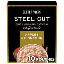Better Oats Steel Cut Apple Cinnamon Oatmeal Pack of 1 Instant Oatmeal Pouches