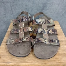 Vionic Women's Amber Tan Brown Snakeskin Slingback Orthopedic Sandals Size 10