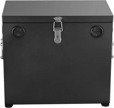 Stainless Steel 12V Car/RV/Marine Battery Box - Black Battery Relocation Kit