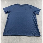 Under Armour Mens XL Threadborne HeatGear T-Shirt Heather Navy Blue Loose Fit