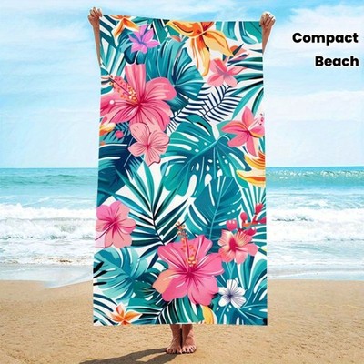 2D Flat - 2D Flat - Single-Piece Microfiber Tropical Floral Beach Towel, Quick