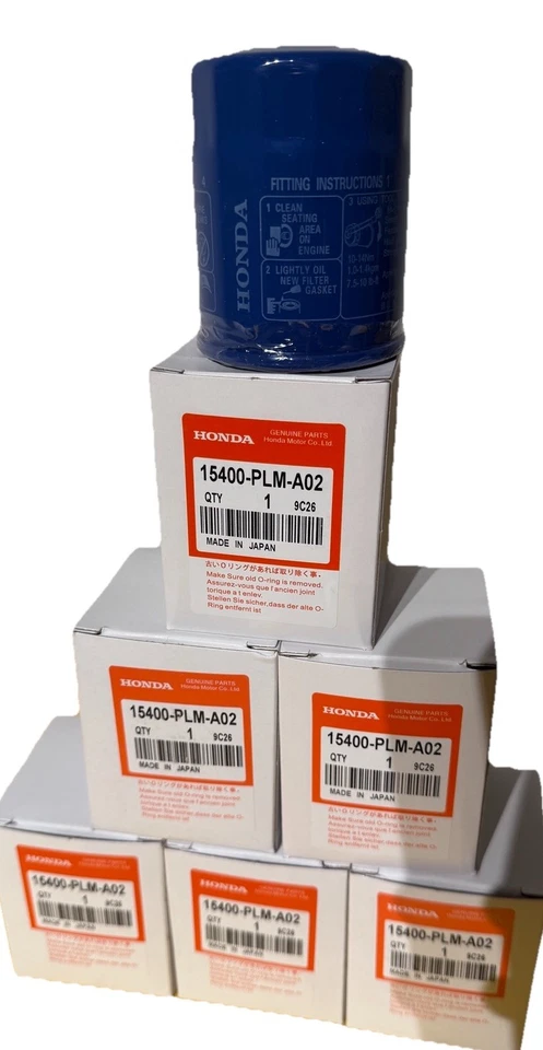 Honda/Acura 6 nuevos filtros de aceite originales OEM 15400-PLM-A02 ¡Juego de 6 ENVÍO GRATUITO! Foto 3 de 3