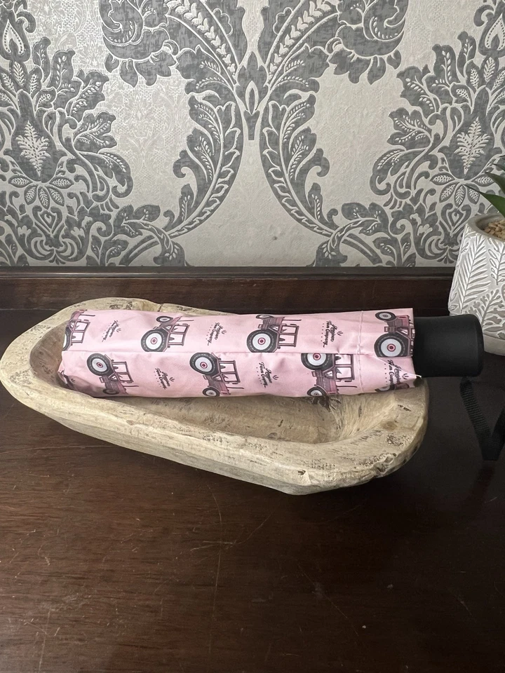 Paraguas tractor rosa American Farm Company Country Farm Life regalo - NUEVO Foto 3 de 4