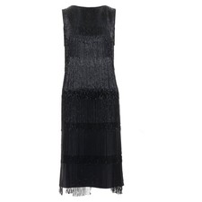 Michael Kors Fringe Flapper Dress Women Black Size 0