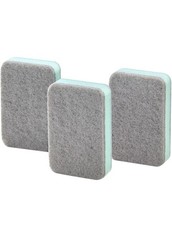 Dual Sided Cleaning Sponges Gray and Mint Green Pack 3