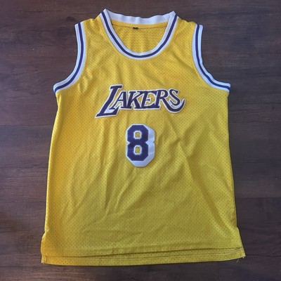 LA Lakers Kobe Bryant Jersey #8 Mesh Embroidered Yellow Gold Large Man Cave Hang