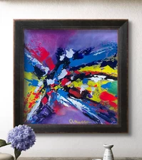 Original Art "Momentum" 12x12 Canvas Expressionism Abstract Design Home Art