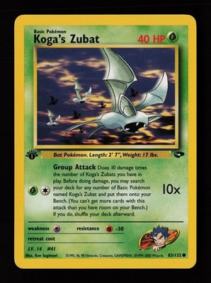 Koga's Zubat 83/132 1st Edition Common Gym Challenge Pokemon Cards
