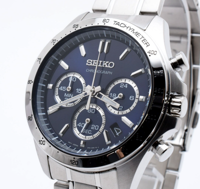 TOP MINT /Box, Paper] SEIKO Chronograph 8T63-00D0 Blue Men's 43mm
