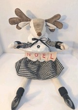 New "Noel " Lady Moose Plush Office Desk Shelf Sitter LG 23" Bean Bottom Stuffy