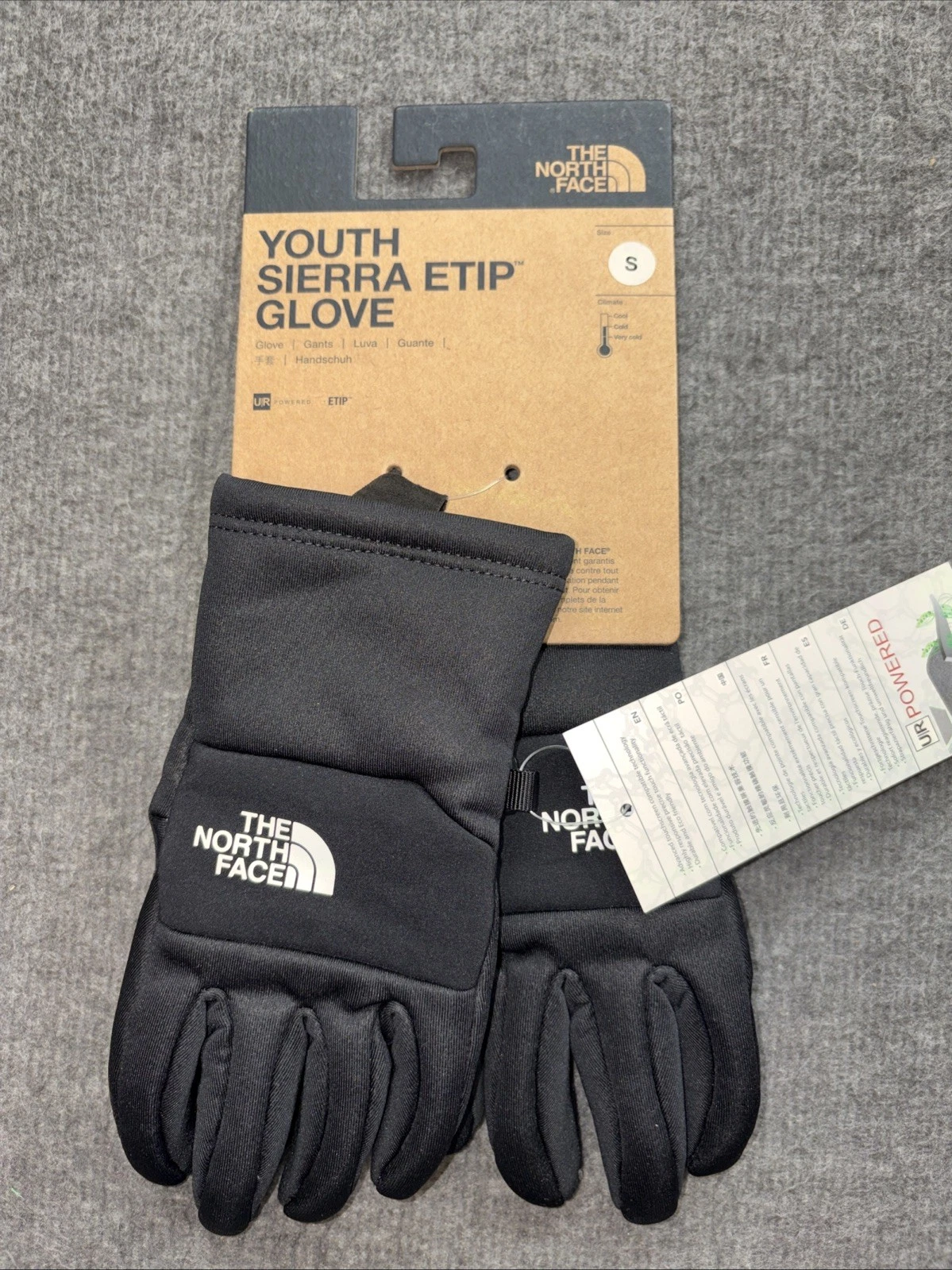 The North Face Sierra Etip Gloves YOUTH SMALL NFOA3M30JK3-S BLACK Fleece
