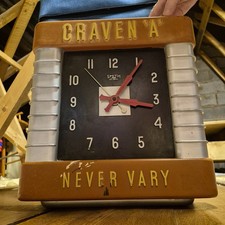 Vintage Retro Art Deco Craven 'A' Wall Clock Bakelite Smith Sectric 1950s 