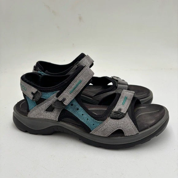 Sandalias Ecco 41 para mujer de cuero azul gris todoterreno Yucatán con tiras Foto 2 de 4