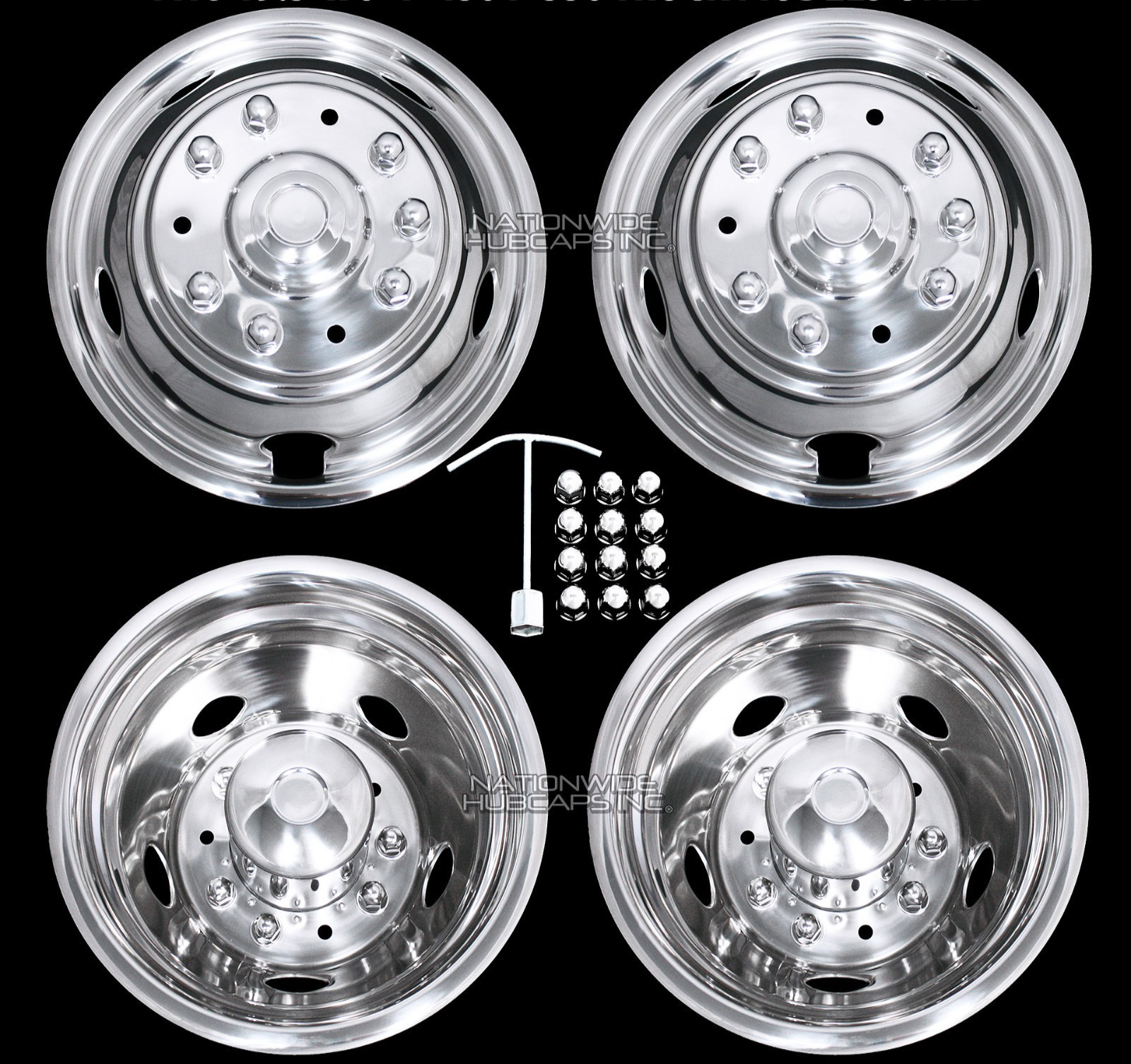 2020-2026 FORD F600 19.5" 10 Lug Dually Steel Wheel Simulators Dual Rim Covers