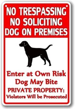 Dog Warning Sign Aluminum Metal 12x18 Inch Outdoor Yard Funny Decor