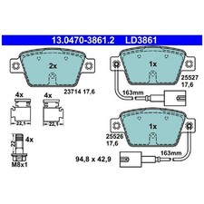 Satz Bremsbeläge Bremsklötze hinten für Fiat Stilo 192 | 24344282