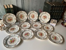 12 x Grindley Delphine Tea Plates in the Marlborough Royal Petal pattern