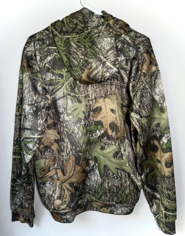 Moletom com capuz Cabela's Boy’s XL Mossy Oak OBSESSION desempenho silencioso lã caça - Imagem 2 de 4