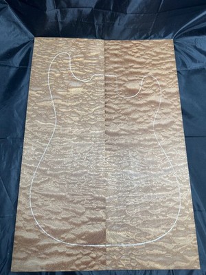 #794 Quilted Sapele Drop Top Luthier Guitar Figured Wood Bookmatched Set