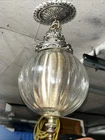 Vintage Antique Swag Light Hanging Ribbon Glass MCM Morton Union Made Brass😇💯
