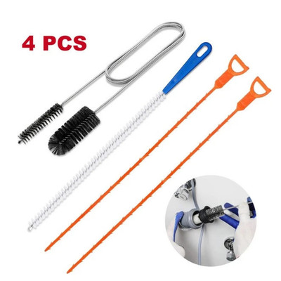 4-piece drain cleaner spiral 45cm cleaning brush flexible drain brush set