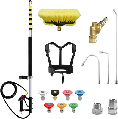 #ad #ad 25FT Telescoping Pressure Washer Extension Wand with Brush Head2 Power Washer E $207.48