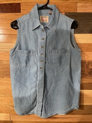 Women’s Sz Med Ki-Ko-Mo Denim Drop Style Vest Vintage 90’s Casual Western - Image 1 of 3