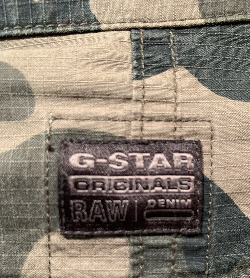 G‑Star Raw Recroft Overshirt Jacket L Rip Stop Cotton Camo Full‑Zip Long Sleeve - Image 2 of 4