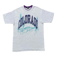 Vintage 1990s Colorado Nature Mountain T-Shirt Size Large Graphic USA Made