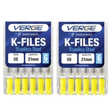 2X Size 50 21mm Endo K-Files, Dental Endodontic K Files (Stainless Steel)