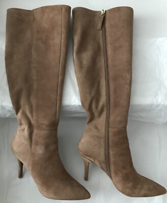 Nine West Women Suede Tan Boots Knee High Pointy Toe Stiletto NWFallon9X9  7M NWB