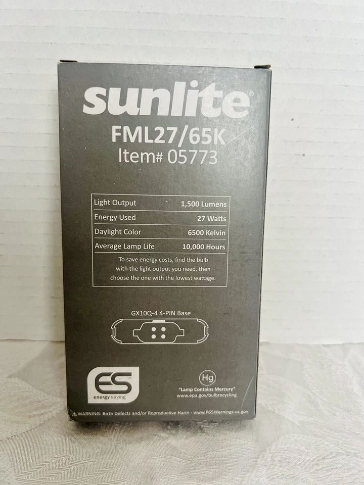 SUNLITE 65K, FML27, Compact Fluorescent Bulb Item#05773 - Image 4 of 4