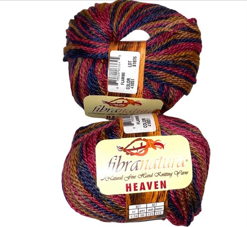 Fibra Natura Heaven Merino Wool Silk Worsted Yarn Flambé Pink Blue FibraNatura - Picture 7 of 12